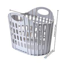 1pc Foldable Wall-Mounted Laundry Basket, Space-Saving Multi-Compartment Collapsible Clothes Storage Bin With Lid, Durable Polypropylene Rectangular Organizer Box For Home Bathroom Laundry Room, White - Multicolor - View 10