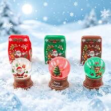 8pcs/Set, Winter Christmas Theme Miniature Decor, 3 Mini Crystal Balls + 3 Mini Gift Boxes + 1 Mini Christmas Tree + 1 Mini Reindeer, Suitable For Micro Scene Decoration, Home Decor, Car Interior, Party Decoration, As Small Gifts - Multicolor - View 3