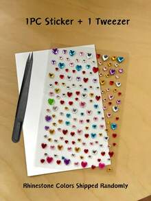 1 buah Set Stiker Rhinestone 3D Warna-warni dengan Pinset, Stiker Permata Bulat Bintang Hati Warna-warni, Stiker Rhinestone Akrilik Perekat Diri 3D, Stiker Dekorasi Gelas Air, Tersedia Berbagai Gaya, Cocok untuk Casing Ponsel, Gelas, Kamera, Casing Earphone, Earphone, Gantungan Kunci, Stiker Kreatif Dekorasi Gelas Air - Satu-Ukuran - View 14