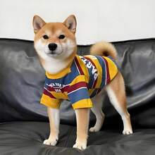 1PC Pet Cat Dog T-Shirt Fashion Casual Striped Hoodie Suitable For Small And Medium Sized Pet Cat/Dog Clothes - Yellow - View 3