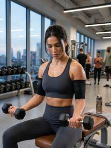 Non-Slip Arm Shaper Sleeves To Promote Sweat Soft Flabby Arms Compression For Ladies Washable Breathable Elastic Compression Wrap Fit Yoga Running Gym Accessories Workout Clothes Vacation Outfits Women Pilates Workout Set - Multicolor - View 7