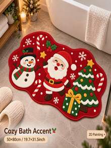 Velvet Foot Mat, Festive Holiday Style, Suitable For Bedside Rug, Entryway Mat, Living Room, Bedroom, Bathroom, Kitchen, Balcony, Machine Washable, Non-Slip, Dust-Proof, Wear-Resistant, Easy To Clean, Thick And Soft Comfortable, Modern Home Decor, Bedroom Bathroom Decorative Rug, Housewarming Gift, Holiday Birthday Gift, Moving Gift And Other Occasions - A - View 6