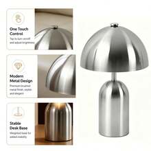Kexinlighting -1PC Small Rechargeable Mushroom Lamp Cordless LED Touch Table Lamp Portable Dimmable Modern Home Decor For Desk, Bedroom, Nightstand, Living Room, Kitchen, Office, Dining Room, Bar - one-size - View 12