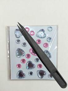 1 Set Sticker Planner Supplies, Acrylic Gemstone Decoration, Multi-Shape Rhinestone Decals, Heart Star Flower Cut Design, Glossy Finish, Self-Adhesive, Suitable For Personal Item Surface Decoration - Colorful Heart Diamond Stickers - View 8
