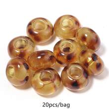 20pcs/Pack Manik-manik Transparan Berwarna-warni Motif Leopard dengan Lubang Besar Ukuran 14*8mm, Manik-manik Akrilik Motif Leopard Modis untuk Musim Gugur/Dingin, Gantungan Kunci Ponsel, dan Hiasan Tas Buatan Tangan DIY - Manik-manik berlubang besar bermotif macan tutul transparan - View 17