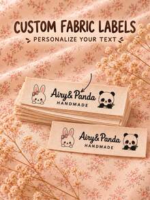 Handmade Customized Fabric Clothing Labels, Personalized Sew-On Sewing Labels, Custom Text Fabric Gift Labels, DIY Handmade Clothing, Bedding Or Knitwear Craft Accessories - Multicolor - View 2