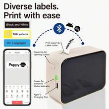 Marklife P15 Mini Portable Label Printer, Self-Adhesive Thermal Printer, Sticker Printer, Pocket Bluetooth Inkless Label Printer, Name Tag Printer - Beige - View 3