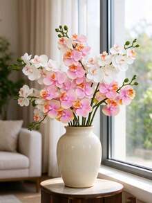 1PC--Premium-Look Artificial Phalaenopsis Orchids Autumn Home Decor Wedding Decorations-Perfect For Living Rooms, Bay Windows, Entryways, Wedding Arrangements, And General Decor. - Multicolor - View 2