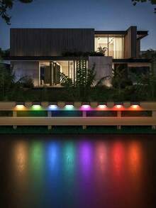8pcs/4pcs LED Solar Fence Step Lights, All-Weather Waterproof Outdoor Solar Patio Stair Lights, Light-Sensing Automatic Solar Landscape Lights For Yard, Patio, Walkway, Christmas, Holiday Outdoor Decoration - Multicolor - View 3