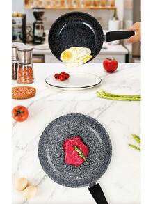 EliteHoff Marmoriserad Non-stick stekpanna, induktionskompatibel, mjukt handtag med nitade fästen, svart eller grå, 16–30 cm - Visa 10