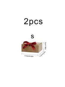 10/5/2pcs Kotak Hadiah Cokelat dengan Tutup dan Pita Merah Marun, Cocok untuk Acara Pengiring Pengantin, Pernikahan, Acara Menyambut Bayi, Hari Valentine, Ulang Tahun, Kerajinan DIY, Penyimpanan Kosmetik, dan Dekorasi Wisuda - Cokelat dengan pita merah anggur - View 7