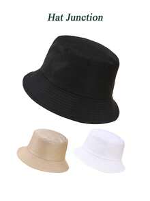 2pcs Unisex Bucket Hat, Beach Sun Hat, Fashion Fishing Hat, Suitable For Men, Women And Teenagers, Sun Protection Foldable Summer Travel Beach Sun Hat, Reversible - A - View 4