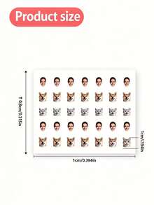 Personalized Face Nail Stickers, Customizable Portrait & Pet Portrait Nail Decals, Self-Adhesive, Upload Your Own Photo For Customization, Women & Party Gift, Unique Commemorative Style, 0.8-1cm Mini Size, Home DIY Nail Art Decoration - Multicolor - View 6