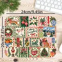 1pc Vintage Christmas Patchwork Desk Mat, Multi-Purpose Makeup Nail Art Table Pad, Large Non Slip Desktop Protector S/M/L/XL - View 16