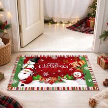 1pc Kitchen Floor Mat, Soft Faux Cashmere Material, Christmas Cartoon Pattern, Non-Slip Mat For Kitchen, Bathroom, Entrance, Bedroom, Multi-Scene Use, Room Decor, Holiday Gift - Multicolor - View 3