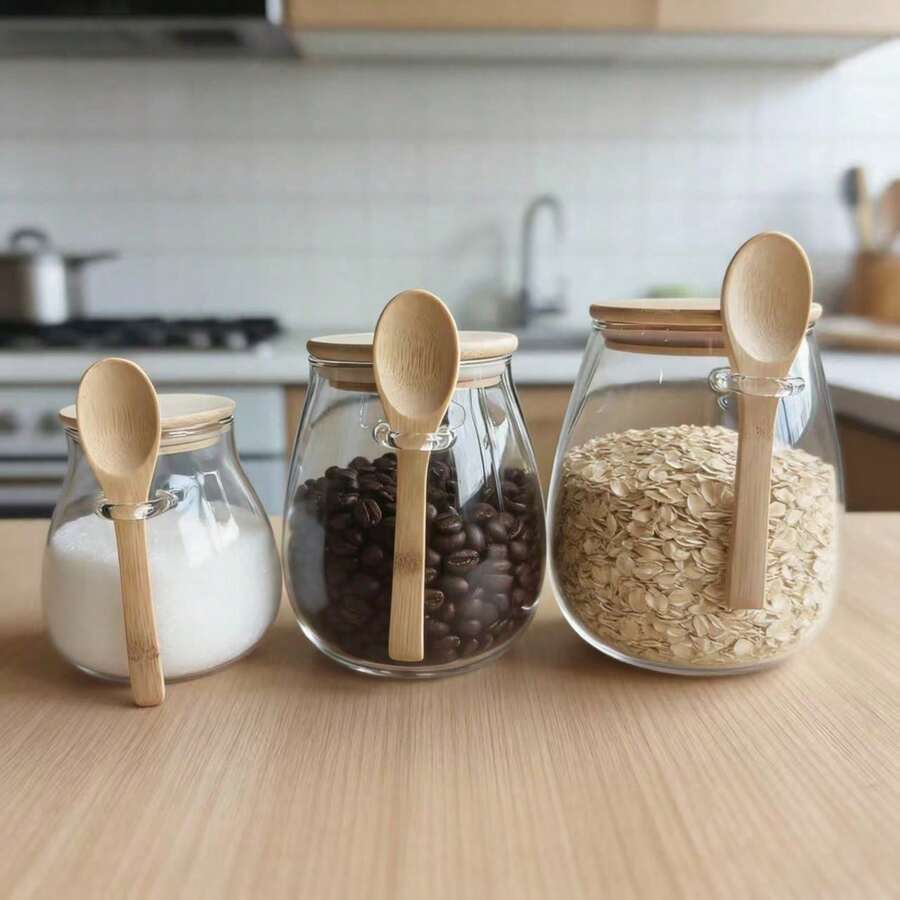 High Borosilicate Glass Airtight Spice Jars, Suitable For Storing Spices, Tea, Nuts, Candies, Snacks, Coffee And Other Food Items, Heat And Cold Resistant - View 1