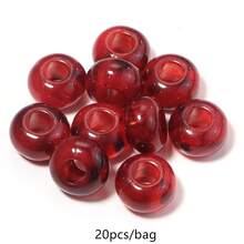 20pcs/Pack Manik-manik Transparan Berwarna-warni Motif Leopard dengan Lubang Besar Ukuran 14*8mm, Manik-manik Akrilik Motif Leopard Modis untuk Musim Gugur/Dingin, Gantungan Kunci Ponsel, dan Hiasan Tas Buatan Tangan DIY - Manik-manik berlubang besar bermotif macan tutul transparan - View 16