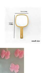 1pc Elegant Portable Bamboo Handheld Mirror, Pocket Mirror, 2 Sizes Available, Handheld Style, No Battery Required, Smooth Glass Mirror Surface, Suitable For On-The-Go Makeup And Decoration, Portable Mirror - Multicolor - View 8