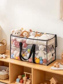 Transparent Visible Baby Blanket Storage Bag, Large Capacity Reinforced Handle Baby Clothes Toys Bedding Organizer Bag, Closet Home Moving Packing Storage Bag - Multicolor - View 1