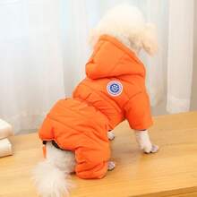 4-Leg Full Coverage Waterproof Dog Winter Snow Suit, Thickened Windproof And Cold-Proof Padded Coat, Full Body Warm Pet Jacket For Teddy, Bichon Frise And Small Dogs - Orange - View 8