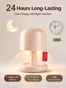 Touch Control Minimalist Desk Lamp, Dimmable Warm Light Portable Mini Lamp, USB Rechargeable, Suitable For Bedroom, Living Room, Study, Camping, Travel, Picnic, Party Decorative Lighting, Ideal Holiday And Birthday Gift - Multicolor - View 4