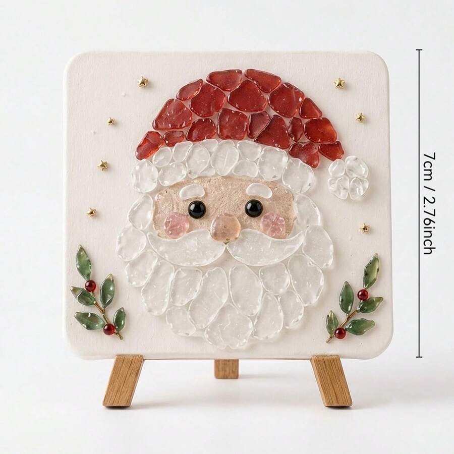 DIY Christmas Glass Mosaic Art Kit, Adult Red Cardinal Sea Glass Handmade Craft | Includes Colored Glass Pieces, Canvas And Tools, Relaxing Creative Activity, Great Gift Choice, DIY, Activity, Mosaic, Hobby, Christmas, Halloween - Multicolor - View 1