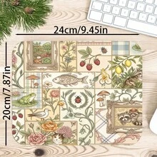 1pc Vintage Botanical Animal Patchwork Desk Mat, Multi-Purpose Makeup Nail Art Table Pad, Large Non Slip Desktop Protector S/M/L/XL - View 10