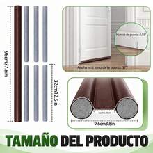 Burlete Para Parte Inferior De Puerta, Guardapolvo Cubre Puerta, Protector Y Guardapolvo Para Puerta, Diseño De Doble Borde, Para Aislar El Ruido Evita Insecto Polvo Y Impermeable Para Todo Tipo De Puertas Y Ventanas - Marrón - Ver 3