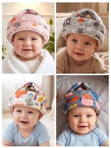 1 pieza Gorro de protección anticaída para bebé, casco de para caminar para niños pequeños, protector de cabeza antichoque para bebés de 8-36 meses, tamaño ajustable, malla transpirable, casco almohada de protección para caminar para bebé - Gris - Ver 12