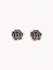 Opalesca 1pc New Rhinestone Camellia Brooch Pin, High-End Vintage Lapel Pin For Women School Office Accessories Shirts Jacket Jewelry - Black - View 10