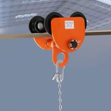 2Ton Manual Hoist Beam Trolley, Iron Spray Molding Hand-Pushed Trolley With Smooth Rolling Wheels For Warehouse Factory Lifting - Orange-2T - View 3
