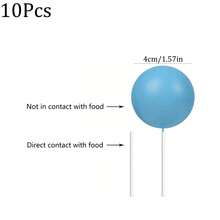 10 piezas/20 piezas 2cm/2.5cm/3cm/4cm Adornos de Pastel Esféricos Azules, Bolas de Perlas Multitamaño Decoraciones de Pastel DIY para Boda, Cumpleaños, Aniversario, Fiesta - Azul - Ver 8
