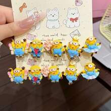 Hasbro Cute Minions 5pcs Mini Hair Clips, Adorable Forehead Hair Accessories For Girls, Bangs Hair Clips Headwear - Multicolor - View 2
