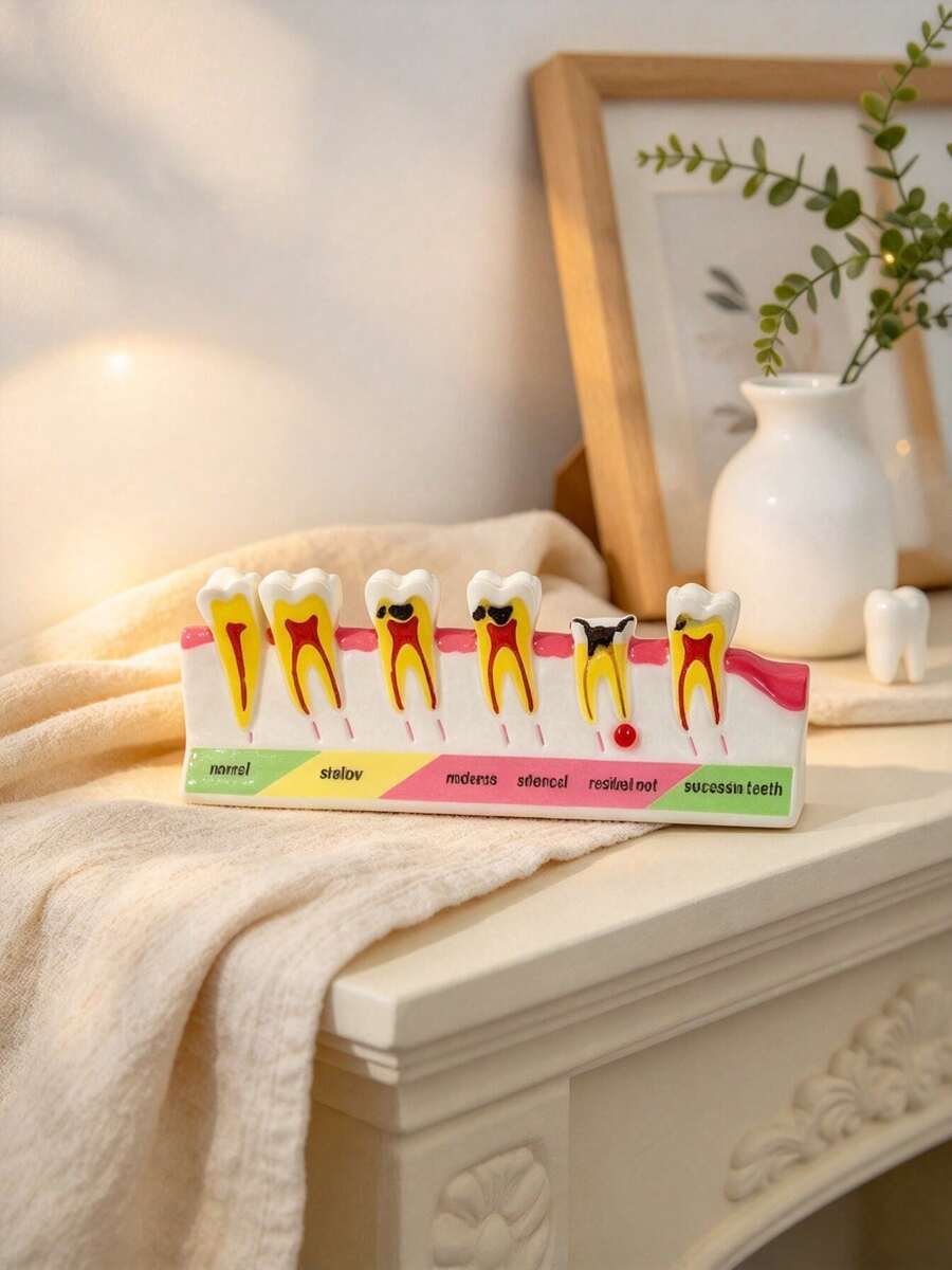 1pc Colorful Tooth Decay Progression Model, Suitable For Children's Science Exhibition Or Clinic Decoration, Avant-Garde Educational Medical Aesthetic - 1pc - View 1