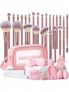 5/4/3/2/1 Set Professional Makeup Brush Set, Soft Synthetic Makeup Brushes, Suitable For Foundation, Powder, Blush, Concealer, Contour, Nose Shadow, Eyeshadow, Eyeliner, Eyebrow Pencil, Detail, Face, Highlighter, Ideal Travel Makeup Brush Gift Set - Multicolor - View 1