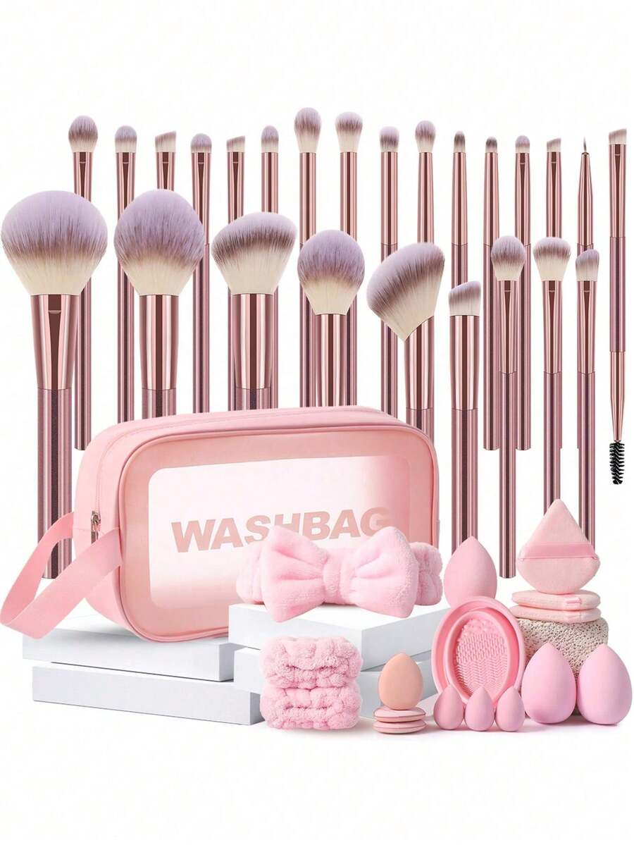 5/4/3/2/1 Set Professional Makeup Brush Set, Soft Synthetic Makeup Brushes, Suitable For Foundation, Powder, Blush, Concealer, Contour, Nose Shadow, Eyeshadow, Eyeliner, Eyebrow Pencil, Detail, Face, Highlighter, Ideal Travel Makeup Brush Gift Set - Multicolor - View 1
