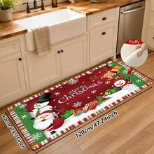 1pc Kitchen Floor Mat, Soft Faux Cashmere Material, Christmas Cartoon Pattern, Non-Slip Mat For Kitchen, Bathroom, Entrance, Bedroom, Multi-Scene Use, Room Decor, Holiday Gift - Multicolor - View 11