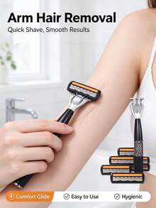 37Pcs,Men's Shaving Razor,Manual Shaver For Face,Hair Removal,Men Grooming Supplies,Replacement Razor Blades,Facial Razor - A - View 3