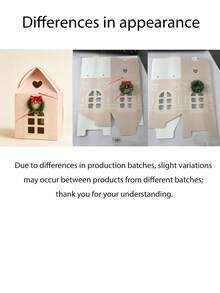1pc Christmas House Shaped Gift Box With Handle, Cartoon Christmas Tree & Snowman Pattern Gift Packaging Box, Includes Gift Tag, Christmas Window Display Design Paper Dessert Box, Suitable For Winter Holiday Christmas Party Favors - Multicolor - View 10