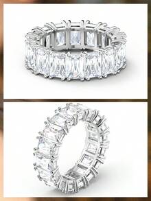 SWAROVSKI 5572695 Pave Crystal Bracelet Curved Wave Open Cuff Birthday Gift For Girlfriend - Silver - View 7