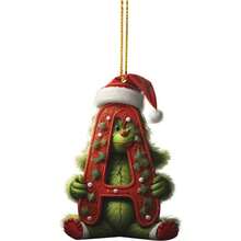 The Grinch 1pc Acrylic Letter Ornament, Christmas Decoration, Christmas Tree Hanging Decor, Holiday Hanging Ornament - Multicolor - View 16