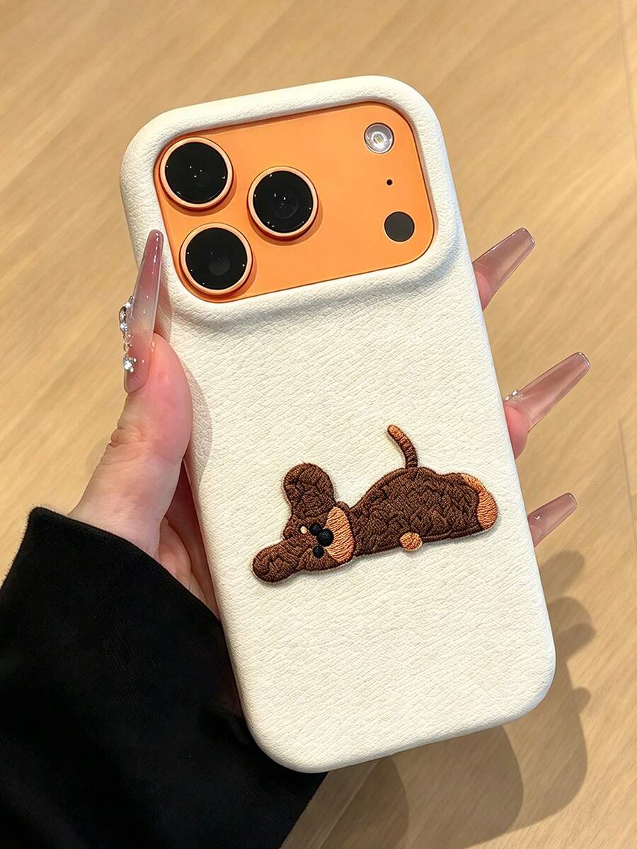 手機殼:可愛卡通 3D 睡覺小狗荔枝圖案軟殼,相容 iPhone 18 Pro Max/18 Pro/17 Pro Max/17 Pro/17 Air/17/16 Pro Max/16/15 Pro Max/15/14/13/12/11 - 米色 - 查看 1