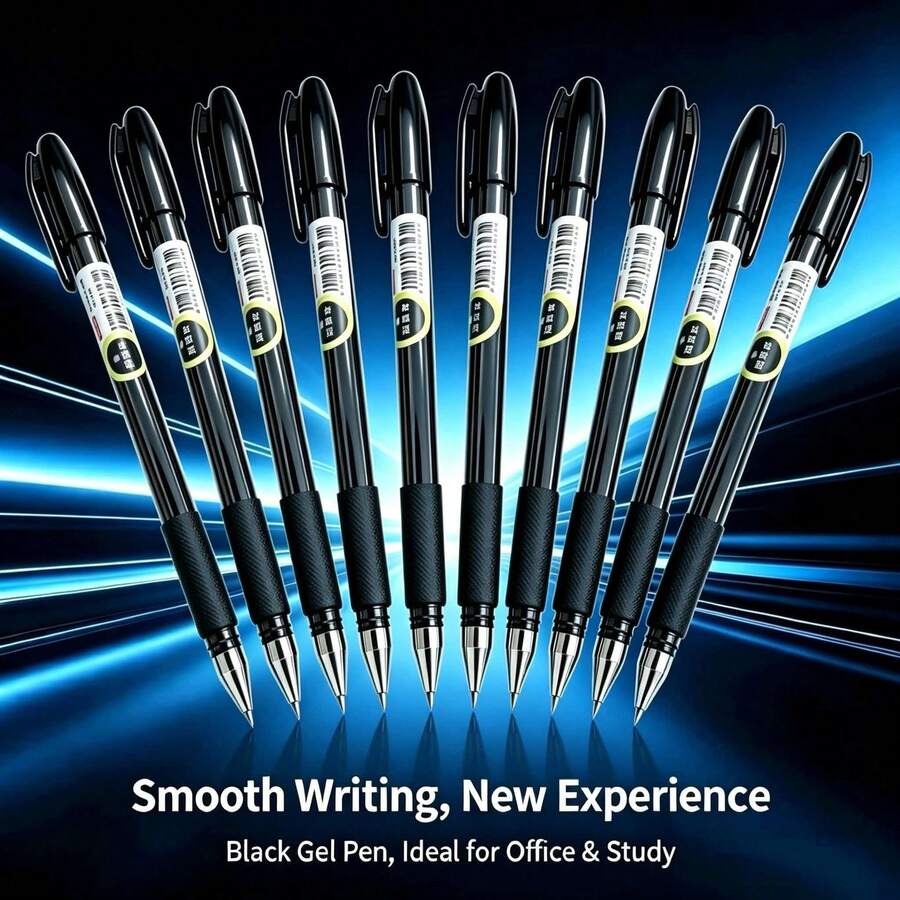 Black 0.5mm Neutral Gel Pen, Signing Pen, Water-Based Ink Pen For Office, School, Exam Use - Rectangle - View 1