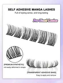 120pcs Self-Adhesive False Eyelash Clusters, No Glue Needed, Fluffy Single Cluster False Eyelashes, Natural Makeup Effect, Quick Application, Suitable For Beginners, Applicable For All Occasions, Eyelashes, False Eyelashes, Glue-Free Eyelashes - D - View 3