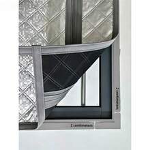 Zippered Aluminum Foil Thermal Curtains, Gray Trim, Thickened Padded Lining, Windproof And Cold-Insulating Winter Window Insulation Curtains - Silver Curtain Grey-edged Right-opening Zipper Style - View 3
