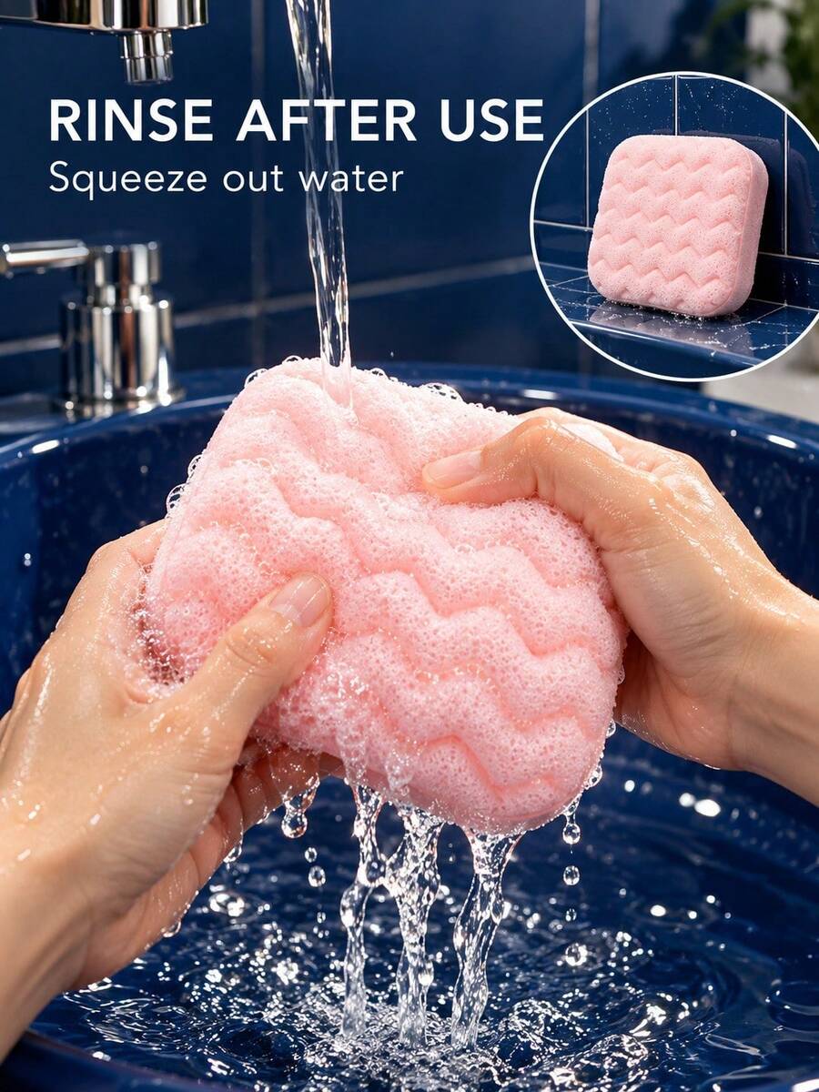 1pc Shower Sponge With Soap Pocket, Soft Bath Sponge Body Scrubber With ...