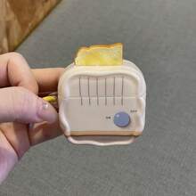Creative Irregular Bread-Shaped Bluetooth Earphone Protective Case Compatible With AirPods 1/2/3/4/New 5th Gen Pro 1/2/3/4 All Models With Pendant - Champagne - View 1