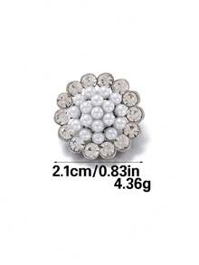 3pcs/Set Flower-Shaped Rhinestone Trim Pearl Metal Buttons, Suitable For Sweaters, Cardigans, Dresses, Blazers, Wool Coats And Fur Decorations - High-Quality Fashion Buttons For Clothing Decoration With Exquisite Craftsmanship Design - Multicolor - View 14