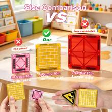 Magnetic Building Blocks, Sensory Magnetic Tiles, Creative Sensory Game, Intelligence Development Toy, Perfect Puzzle Gift For Children 3+ Years Old, Random Accessory Colors, STEM Learning - Multicolor - View 3