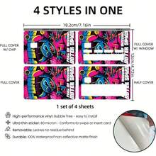 Stitch Credit Card Sticker Personalized Punk Style Bank Card Card Sticker Wear-Resistant Scratch-Resistant Waterproof Transit Card Meal Card Decorative Sticker Creative Cartoon Anime Card Protective Film - Multicolor - View 7